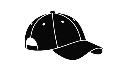 Fototapeta premium Baseball Cap Silhouette On White Background hat