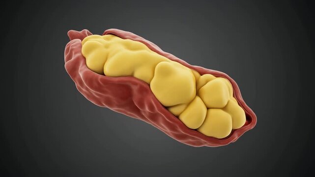 3D Render of Human Cell with Lipid Droplets.