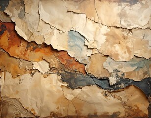 Naklejka premium A close-up of a cracked and weathered earthy surface