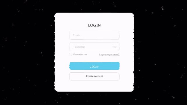 Log in intro animation with simple scale and glitch effects. 4K videos
