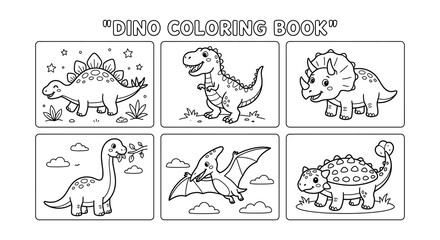 Collection Of Dinosaur Vector Illustrations On A White Background © Nayem