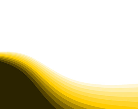 Abstract golden wave border on bottom isolated on transparent background with copy space