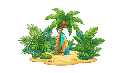 Obraz premium tropical island with palm trees