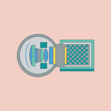 Cross section view of a modern digital camera imaging sensor