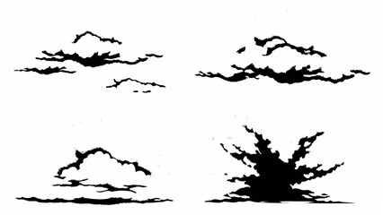 Obraz premium Cloud formations silhouette against a white background