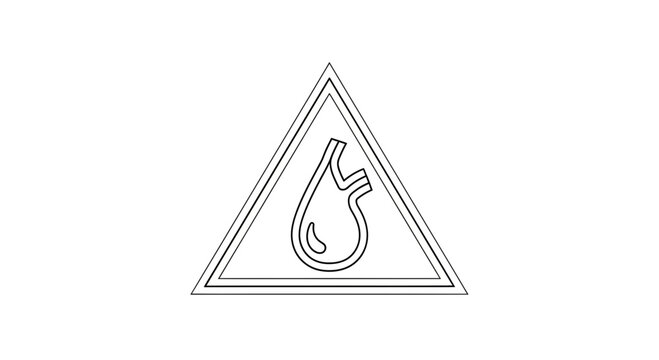 Warning Sign: Flammable Liquid Hazard Symbol, Danger Alert Icon