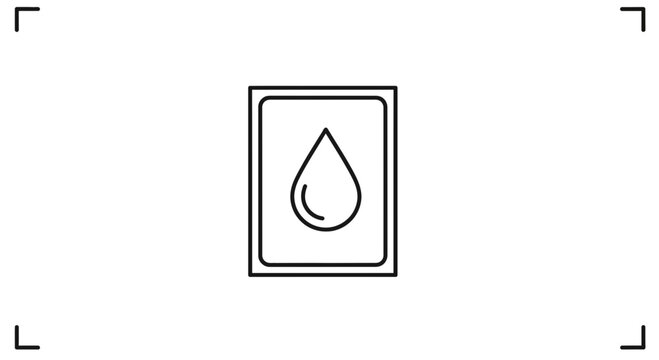 Water Drop Icon in Square Frame, Liquid Symbol, Clean Water Concept