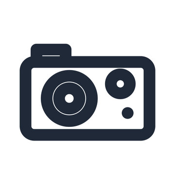 Mirrorless camera line icon, photography outline symbol