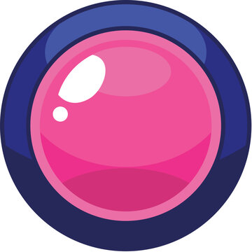 Pink and Purple Cartoon Glossy Button