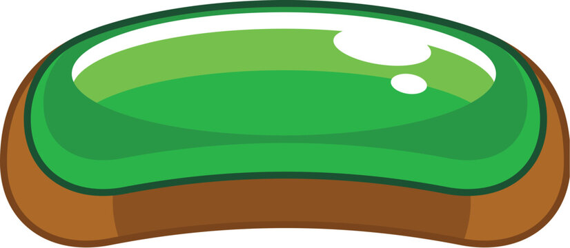 Green Cartoon Glossy Button