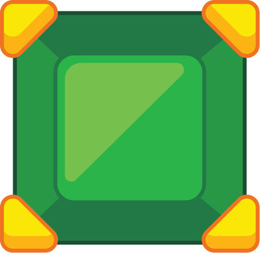 Green and Yellow Cartoon Glossy Button