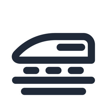 Maglev train line icon, public transport outline symbol
