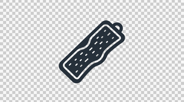 Black bath sponge or exfoliating body scrubber icon.