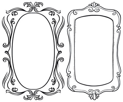 PNG Elegant vintage ornate frames, transparent background