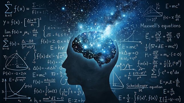 Digital brain technology concept with futuristic data flow and glowing neural network in dark space