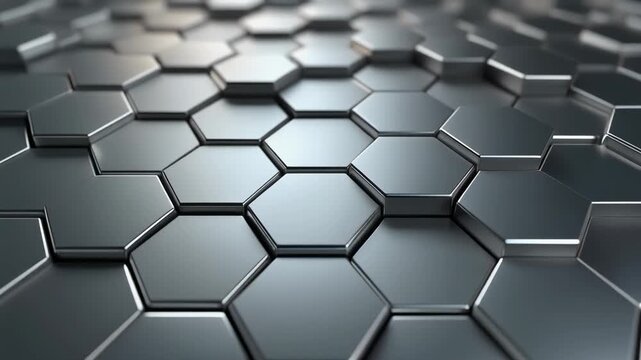 3D Metallic Hexagonal Honeycomb Pattern 4K Generative AI