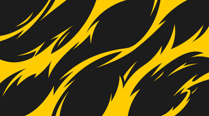Obraz premium Dynamic Yellow Jagged Stripes on Black Abstract Background