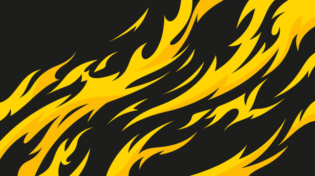 Dynamic Yellow Flames Background with Black Contrast