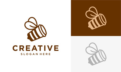 Minimalist Line Art Bee Icon Vector Logo Design Featuring A Stylized Honeybee Illustration For Nature Inspired Organic Branding Identity Concepts ©  Canella_std