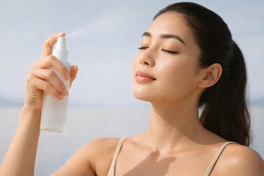 Refreshing skincare mist application