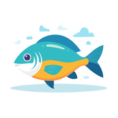 Fototapeta premium Tropical fish flat design isolated