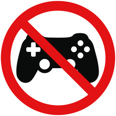 No game controller sign, red circle with diagonal line © Sefat