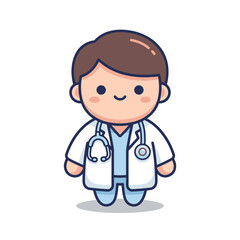 Fototapeta premium Smiling doctor with stethoscope around neck.