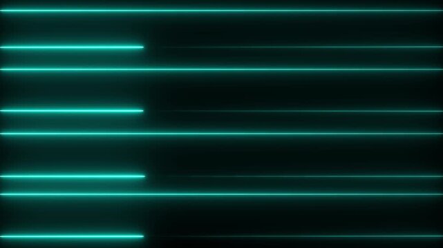 Animated glowing sine color wave neon lines on isolated black background 4k animation video.