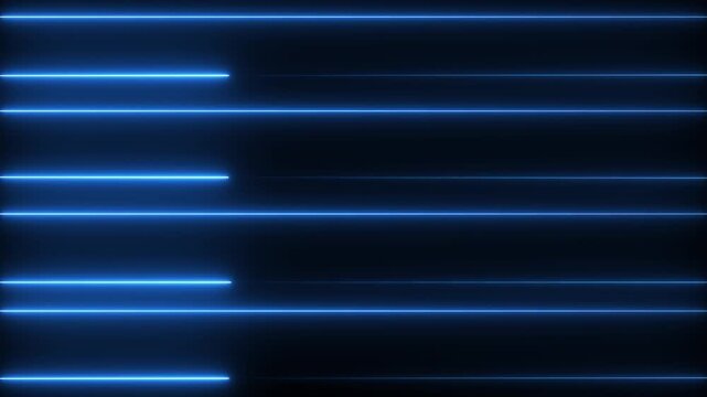 Animated glowing color wave neon lines on isolated black background 4k animation video.