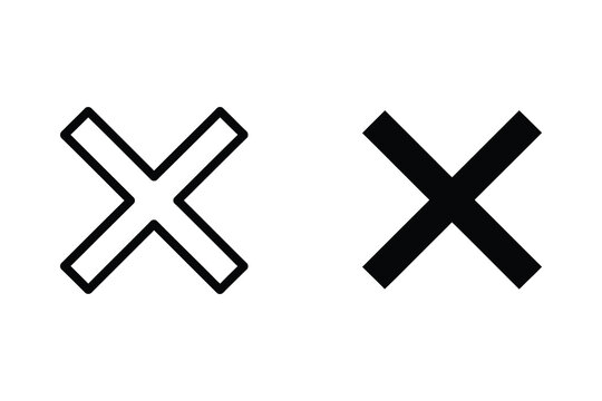 Cross mark vector illustration line style error symbol isolated