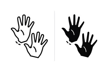 Obraz premium Pair of hands voting gesture vector line illustration