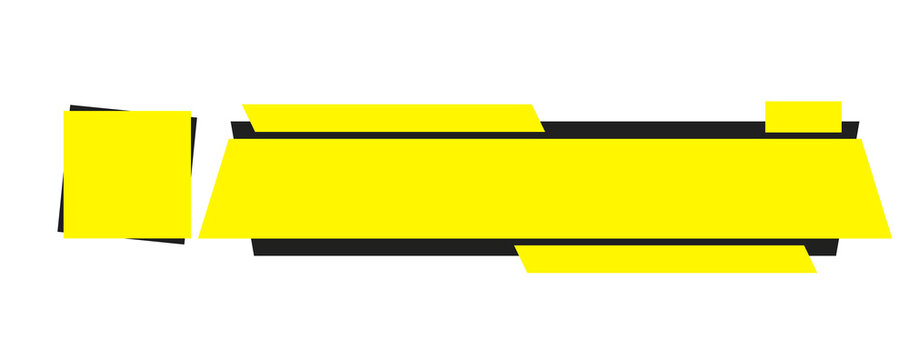 Yellow and black lower third title frame png with transparent background modern broadcast banner overlay for video streaming and media production