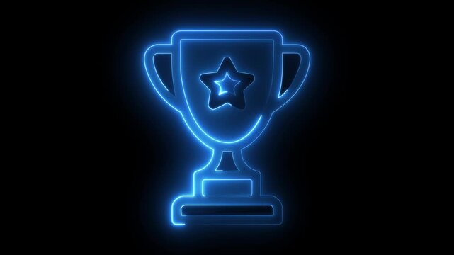 Golden Trophy Cup on Black Background with Subtle Reflections Highlighting its Elegant Details and Curved Handles.
