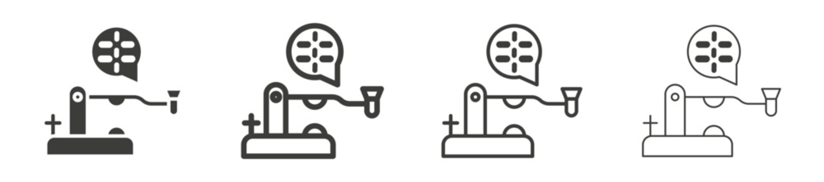 Morse code icon collection on white background