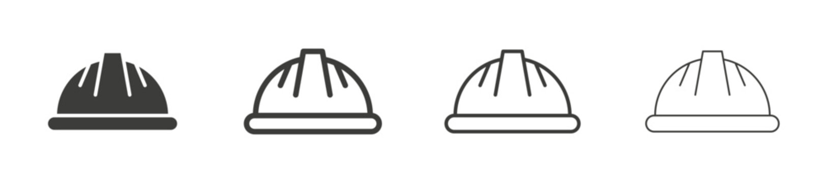 Safety helmet icon collection on white background
