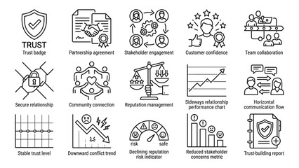 Fototapeta premium Business icons for partnership and teamwork.