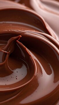 A close-up of smooth, melted chocolate with swirling patterns (5)