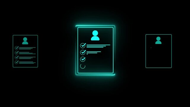 Human resources management concept. Check resume, Screening employee information, job applicants, Employees must complete the online survey form, answer the test questions.