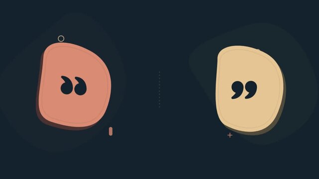 Minimalist pulsing quote icon animation in abstract blob shape
