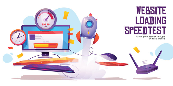 Website loading speed test banner internet traffic