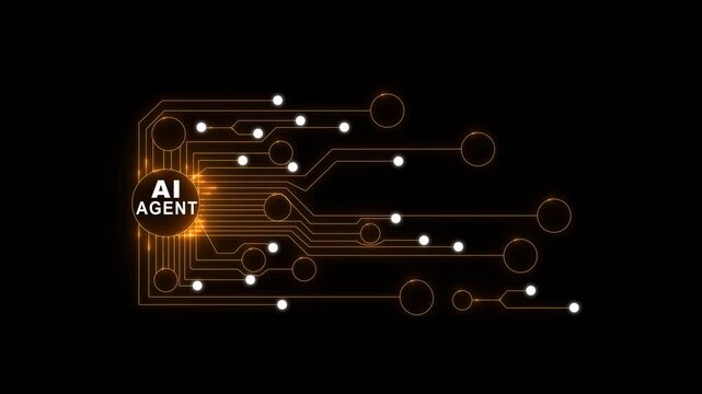 Ai Agent tools or neon box. Multi function for Agentic AI technology motion background. Smart AI solutions improve efficiency, Motion Graphic 4k animation video..