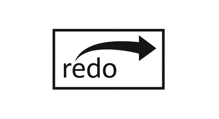 Fototapeta premium Redo Button Icon with Arrow, Undo Action Symbol, Refresh Command