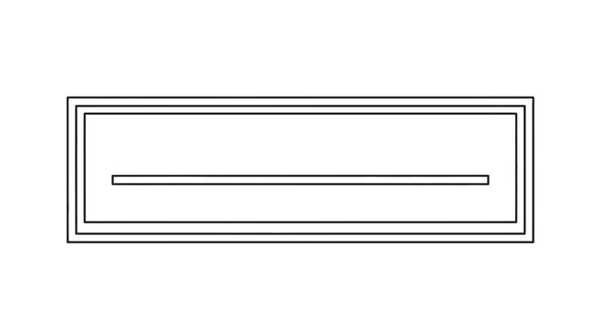 Minimalist Rectangular Frame with Horizontal Line Inside, Simple Geometric Design, Clean Outline