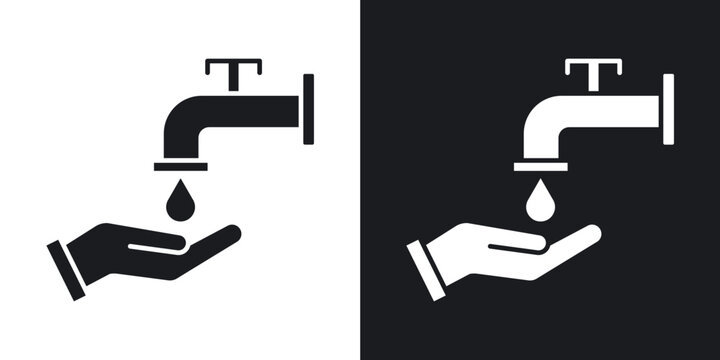 Ablution icons vectors in solid black and white style