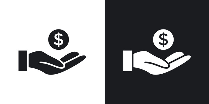 Affordable icons vectors in solid black and white style