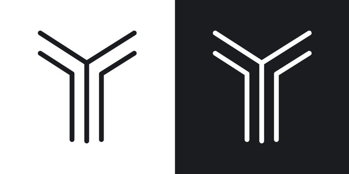 Antibody icons vectors in solid black and white style