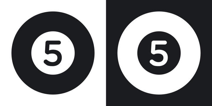 Billiard ball icons vectors in solid black and white style