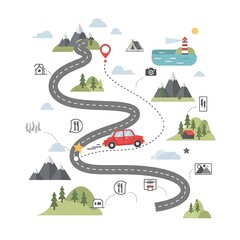 Obraz premium Eco-friendly transportation network illustration with global connections.