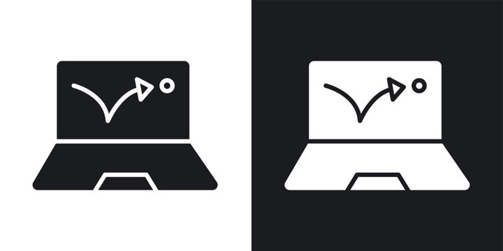 Bounce rate icons vectors in solid black and white style