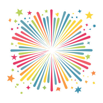 Colorful fireworks burst vector illustration